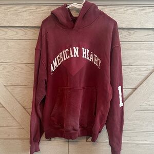Maroon American Heart Hoodie